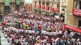 Running of the bulls in Pamplona, 7/8/17