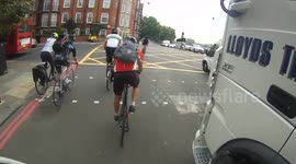 Lorry collides with cyclist after traffic lights
