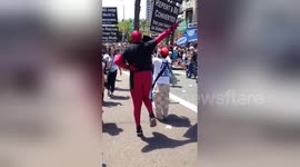 Newsflare Edit - DeadPool does running Man! Comic-Con Must See!