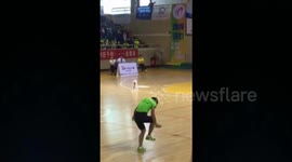 Primary school student breaks skipping world record
