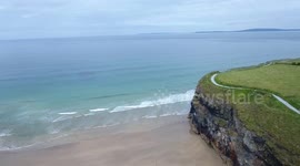 Drone captures dolphins swimming off the coast of Ireland