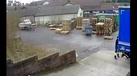 Storm Doris knocks over a driver