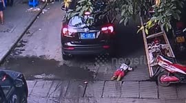 Five-year-old is run over by car but escapes serious injury