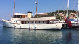 Blue Bird of 1938 docking at Cavtat, Croatia