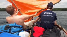 Camping 101 - makeshift canoe sail
