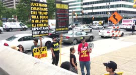 Westboro Baptist, aka 'God Hates Fag's', Churc Clashes With Anti-Trump Protesters