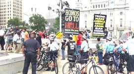 Westboro Baptist, aka 'God Hates Fag's' Church, Clashes With Anti-Trump Protesters in Philadelphia