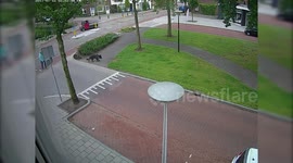 My neighbor damaged my car, captured on security cam.