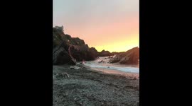 The sky ablaze - spectacular sunset over Ilfracombe