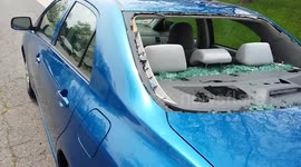 Colorado hail destroys car