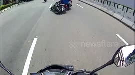 Horrible scooter crash in street