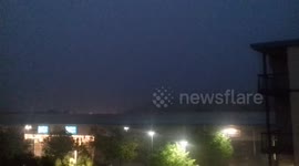 Huge lightning bolt makes filmer jump