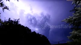 Dramatic lightning Streaks Flashes near London England