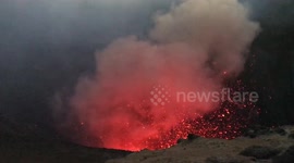 Edge of Volcano Eruption Exploding