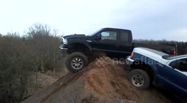 Jacked up F250 crash.