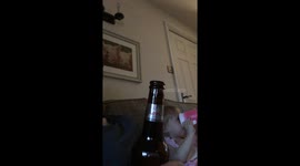Having a cold one with the small one