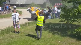 Big crash captured at rally in Estonia