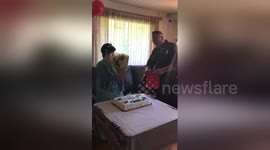 Firefighters surprise woman with Down Syndrome on her birthday