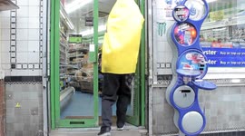 Man Runs into Door Whilst Stealing Bananas Dressed as a Guerrilla