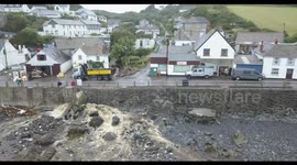 Drone footage shows ongoing Coverack clean-up
