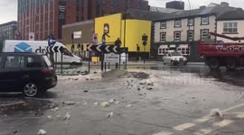 Burst water pipe causes flood in Sheffield