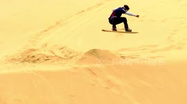 Sandboarding in Dunes South Chile