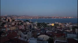 Timelapse Istanbul Bosphorus Straight Sunset