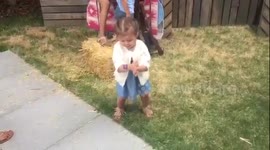 Adorable Little Country Girl Dancing at Calgary Stampede BBQ