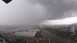 Massive raincloud travels over East London