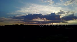 Sunset Landscape by Drone 100m up in the sky