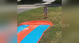 Newsflare Edit - Erin and Harvey - Erin fails at the slip n slide