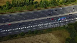 Drone M25 Motorway Cars speeded up video