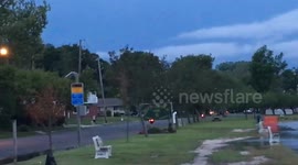 Severe Summer storm bring onshore flooding