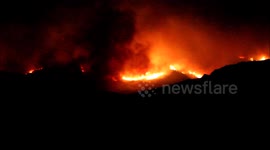 Huge wildfire rages on hillside in Corsica