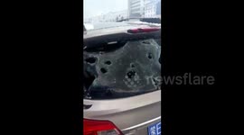 Ping pong ball-sized hailstones hit northern China