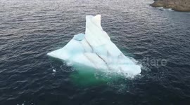Drone Close-up view of an #Iceberg final moments, near Bonavista, NL, Canada