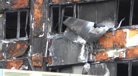 Grenfell Tower disaster close up cladding at Latimer Road