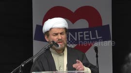 Religious leaders attend a memorial for Grenfell Tower victims