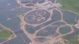 China's adorable panda-shaped solar power station opens to the public
