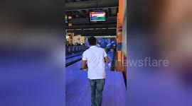 Newsflare Edit - Man slips and falls at bowling alley