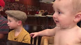 Cute baby cries at hibachi restaurant!