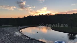 Beautiful sunset over French landscape - timelapse