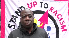 Weyman Bennett of Stand Up To Racism demand Justice for Rashan and Edson Da Costa