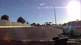 Coles Truck loses control smashing into barrier Fitzgerald rd/ kooroit creek rd exits Laverton