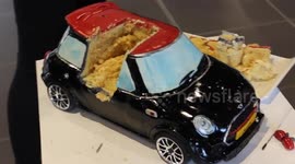 Baker creates radio controlled Mini Cooper cake