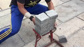 Kung fu masters show off their strength