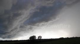Huge Gust Front Storm Clouds Approach Lough Neagh