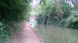Summer rain on the canal