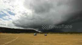 Newsflare Edit - Time Lapse Of Storm Clouds Approaching UK Beach!