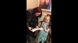 Frozen Elsa & Anna meet and greet wish to a 4 year old MAKE-A-WISH girl at Disneyland Paris 2016